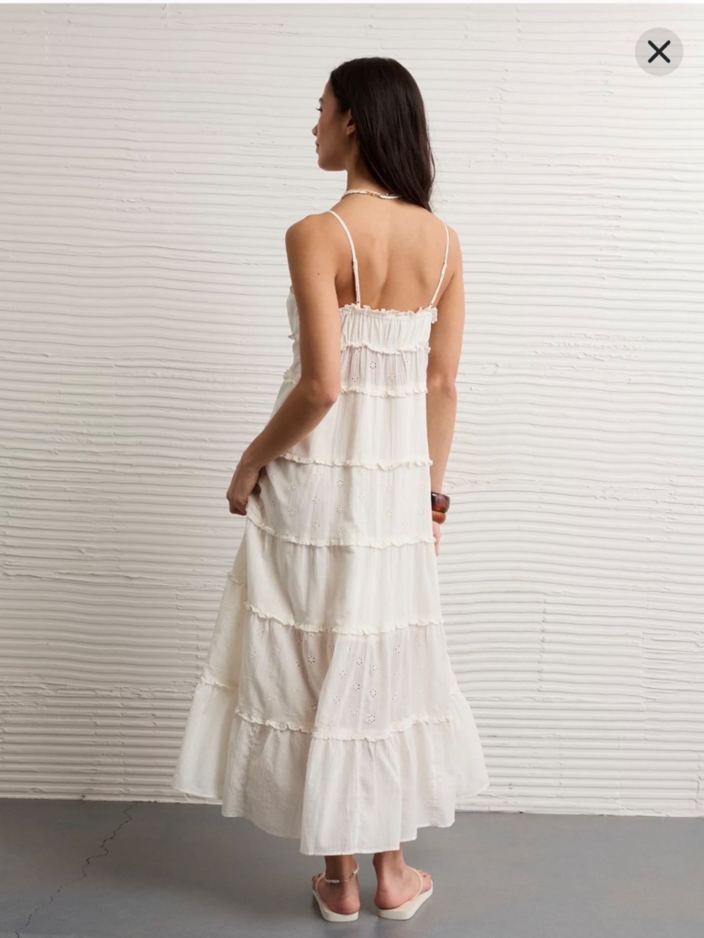AE Button-Up Ruffle Midi Dress - Picture 2 of 5